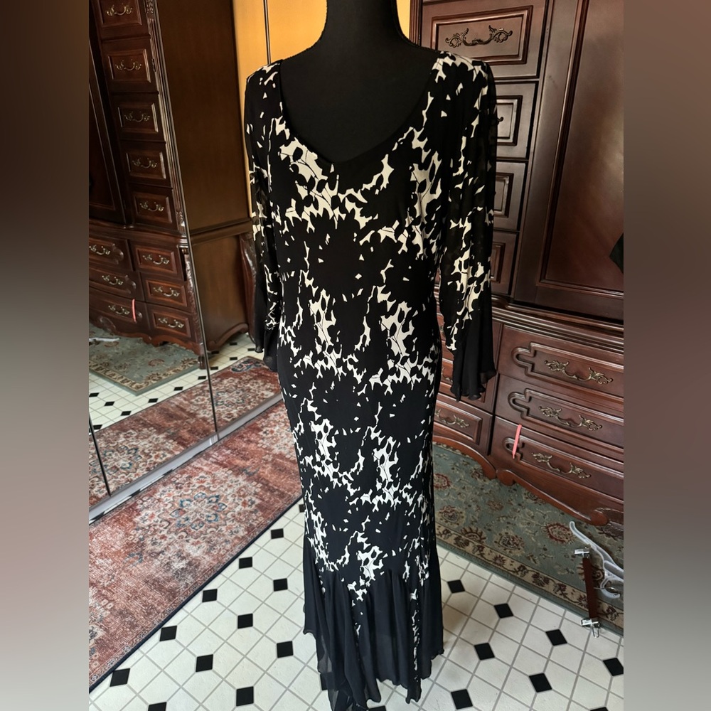Black and white slinky dress